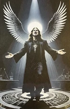 OZZY OSBOURNE VERY RARE FINE ART PRINT “ANGEL OF DARKNESS” #/100 AUTOGRAPHED