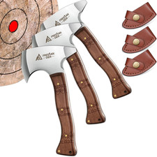 7.9In Throwing Axe Set with Leather Sheath 3 Pack Small Hatchets  High Carbon S