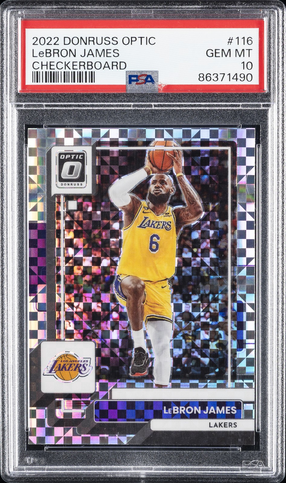 2022 PANINI DONRUSS OPTIC CHECKERBOARD #116 LEBRON JAMES PSA 10