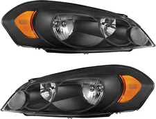 AUTOSAVER88 Headlight Assembly A Black Housing Amber Reflector Clear Lens 