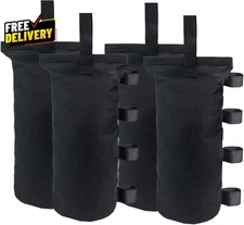 Heavy Duty Weight Bags 150Lbs for Pop up Tent Set of 4 Black Without Sand