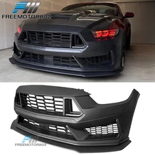 Fits 15-17 Mustang Dark Horse HP Front Bumper Cover + Grilles & Front Bumper Lip