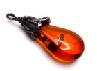 Vintage Sterling Silver Amber Pendant Charm — photo 8