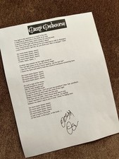 Ozzy Osbourne paroles No More Tears réimpression dédicacée