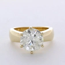 Solitaire Engagement Ring Classic 14K Gold 4.75 CT Round Lab-Grown Diamond F SI2