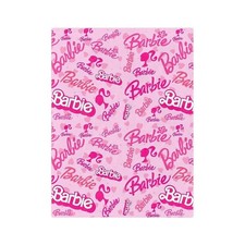 Barbie Logo Pattern Pink Fleece Blanket