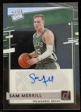 2020-21 Panini Clearly Donruss Rated Rookie Sam Merrill #RRA-SMR Auto RC