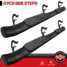 FOR 2007-2018 Silverado/Sierra Double Cab Side Step Bar Curved Running Board BLK