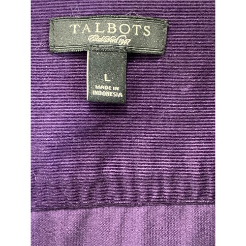 Camisa De Colección Talbot's Púrpura Pana 100% Algodón Talla L Abotonada Manga Larga - Imagen 3 de 7