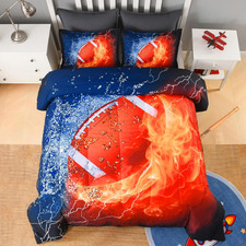 Football Comforter Set Queen Size, 3D Sport Bedding Set 3 Pieces  Soft Lightwei