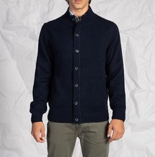 Cardigan uomo con bottoni e zip in misto lana