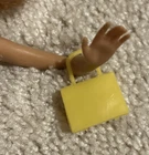 VTG Barbie doll purse handbag bag handle yellow translucent fashion accessory