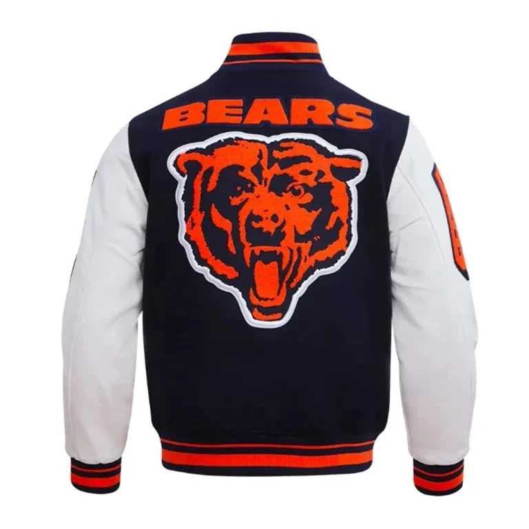 Chicago Bears Mashup Navy Blue WoolSleeves Men's Jacket