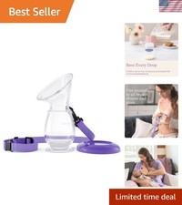 Silicone Breast Pump - Hands-Free Collector, 4oz, Portable with Lid  Strap