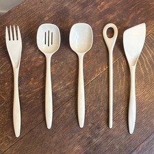 5er Set Vintage Beige Rosti Mepal Melamin Kochgeschirr Utensilien Dänemark Sehr guter Zustand (#S)