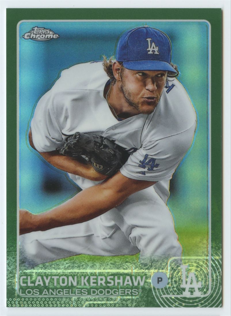 2015 Topps Chrome #55 Clayton Kershaw Green Refractor #/99