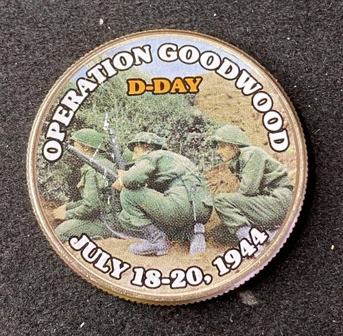 Colorized Kennedy Half Dollar D-Day Operation Goodwood Free Shipping