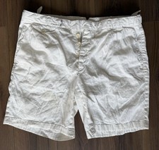 Vintage Polo Ralph Lauren Bleecker Linen Blend Pleated Shorts Sz 38 Button Fly