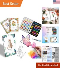 Watercolor Paint Workbook for Beginners: 3 Packs, 90 Patterns, Stress-Relief Fun