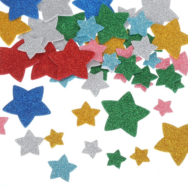 Glitzer-Schaumstoffaufkleber 3 GrößEn, Selbstklebend, 228 Stk., Multicolor-image