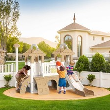 Extra Large Treehouse Kids Slide Corridor Slide Outdoor ladder Double Slide Play