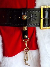 Black Leather Santa Key Holder