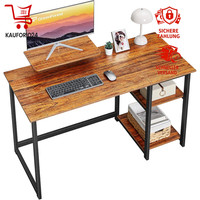 BüRotisch 100Cm Klein Mit Stauraum Und MonitorstäNder FüR Home Office Walnuss