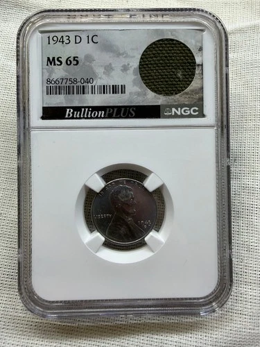 1943-P 1C MS64 NGC Cert World War II Era M6 Bazooka Rocket Bag Frag Bullion Plus