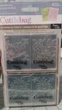 Cricut Cuttlebug 4 Small Embossing Folders 2 in X  2.75 in FANCY CORNERS