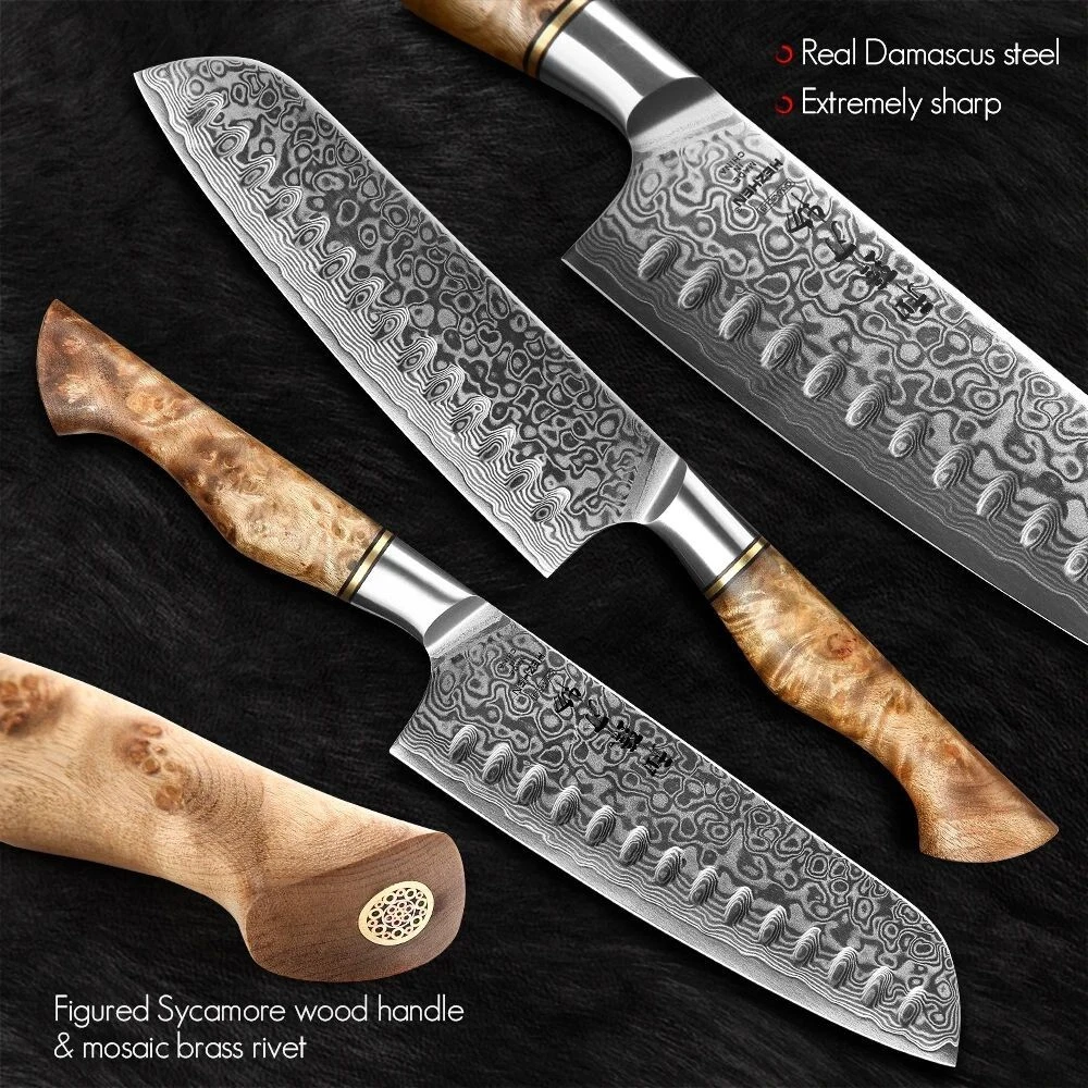 HEZHEN Damascus steel chef knife set, sharp professional kitchen tools.
Opens in a new window or tab