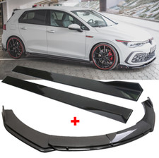 Frontspoiler Frontsplitter Spoiler Lippe + Sideskirts für VW Golf 8 GTI TSI TDI