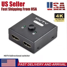 Bi-Direction HDMI Switch Switcher Splitter Cable 4K 2.0 HUB HDCP 2x1 1x2 In Out