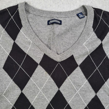 Consensus Mens XL Gray Argyle Diamond V-Neck Sweater Vest