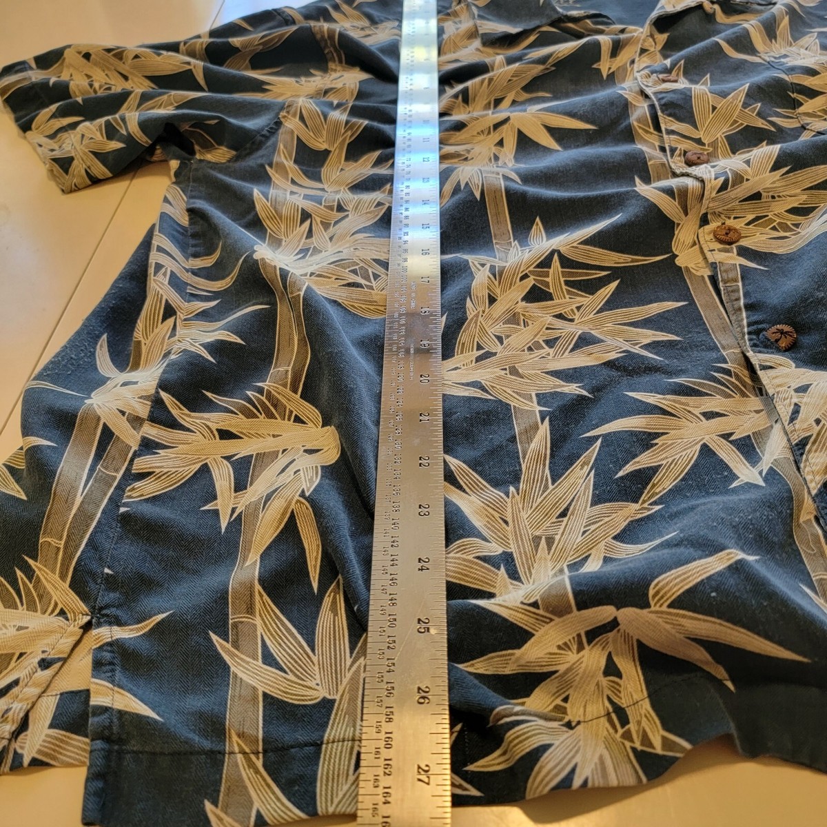 Jamaica Jaxx XL Silk Shirt Blue Floral Hawaiian Shirt Men's Beachy
