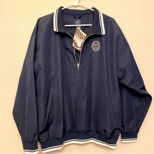 Cutter and Buck Climaguard ladies navy blue 1/4 zip Jacket NW Golf Association L