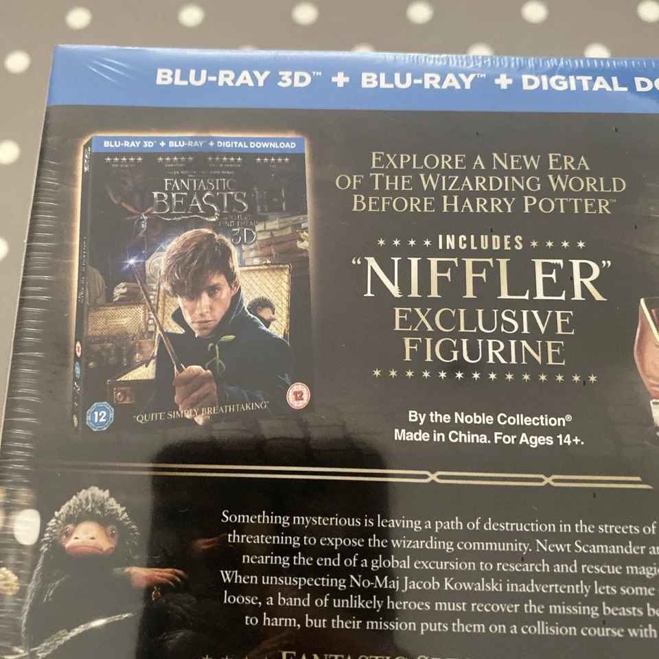 Fantastic Beasts Where To Find Them NEW SEALED 3D COLLECTORS BLU RAY & FIGURE - Image 4 of 4