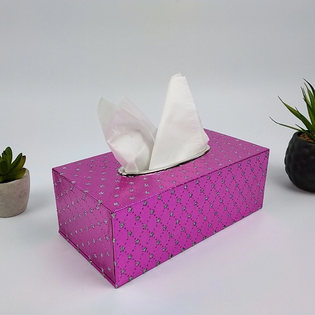 Purple tissue holder sale