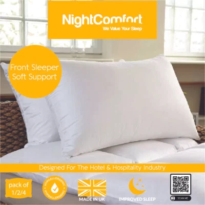 NightComfort Hotel Quality Cotton Blend Pillow Soft Support, Pack of 1/2/4