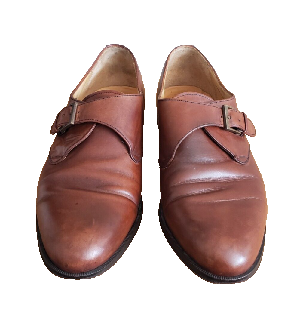 Mezlan Men\'s Size 9 Dress Shoes Vintage Brown Leather Monk Strap Buckle Cap Toe Mezlan Men main image 3