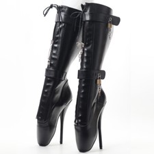 Knee High Women Boots Ballet High Heel Fetish Ballet Pointe Pain Knee Boots