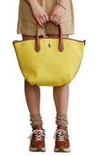 Reversible Polo Ralph Lauren Bellport Medium Canvas Tote Yellow/ Khaki