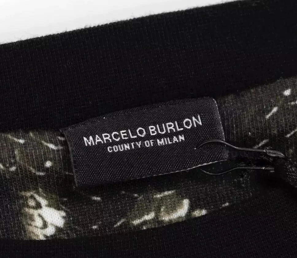 Maglione girocollo uomo Marcelo Burlon contea di Milano verde serpente nuovo con etichette