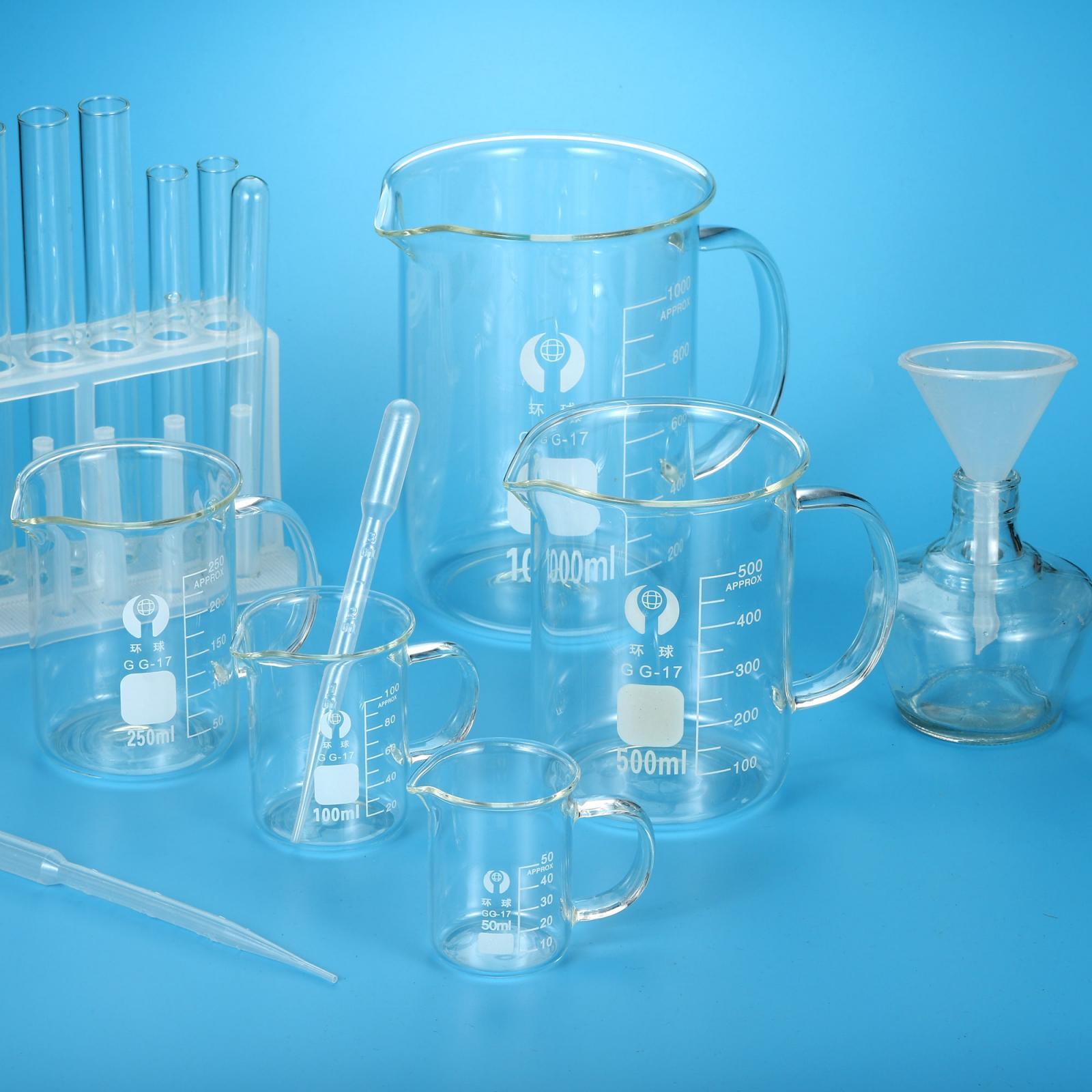 3 Béchers En Verre Borosilicate 100ml PATIKIL - Avec Bec Verseur Pour Cuisine Ou Labo