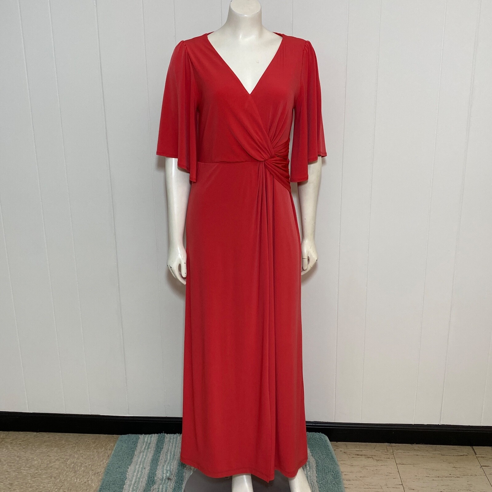 Halston Heritage Dress Women's Poppy Draped Jersey Gown Elbow