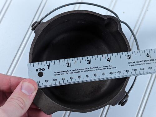 GRISWOLD Gusseisen tiefe Patty Schüssel #72 Drahtbügel Griff Kessel Erie, PA - Bild 8 von 8