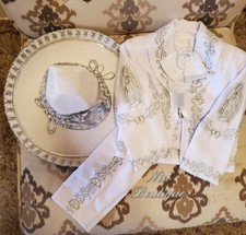 Free Shipping  Our Lady of Guadalupe Beautiful 6 Pieces Boy White Charro Suit