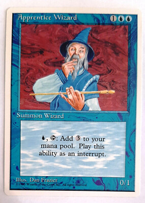  APPRENTICE WIZARD  4. EDITION 1995  NM  BLUE  MAGIC  MTG Zauberlehrling