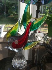 Murano Multicoloured  Glass Fish Ornament Figurine with label