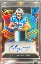 2018 Select Football Christian McCaffrey Auto Patch Tie Dye Prizm /10 NFL SSP