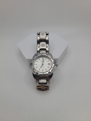 Fossil Women Watch Stainless Steel Water Resist 100m Battery Date White Quartz 